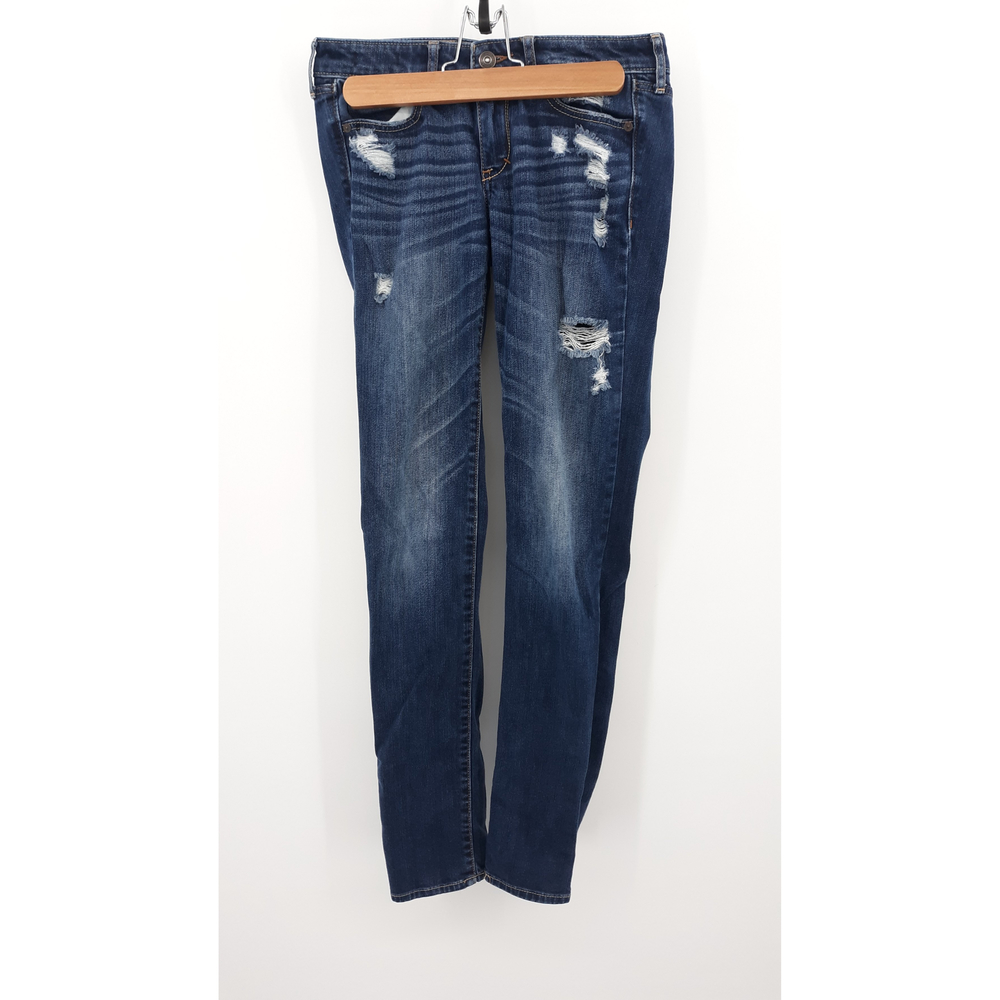 Abercrombie and Fitch women's distress blue jeans size 25x33 The A&F skinny